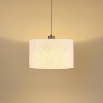 Thea LED lógó világítás, krém/matt fekete, vászon, Ø 35 cm kép
