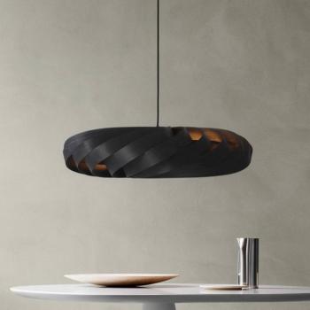 Tom Rossau TR5 függő világítás, Ø 80 cm, fekete, nyírfa kép