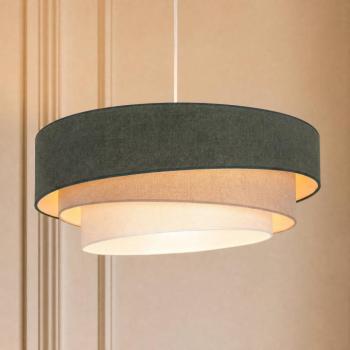 Trio függő lámpa, zöld/bézs, Ø 60 cm, textil, E27 kép