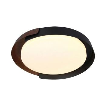 V-TAC okos dekoratív mennyezeti CCT LED lámpa, 48W, fekete és fa hatású, 500x80mm - SKU 24186 kép