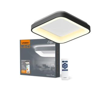 Videx Led Edge 72 W-os ø450mm fekete négyzet alakú LED távirányítós mennyezeti lámpa kép