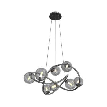 Wofi 7014-805 - LED Csillár zsinóron NANCY 8xG9/3,5W/230V fekete/króm 7014-805 kép
