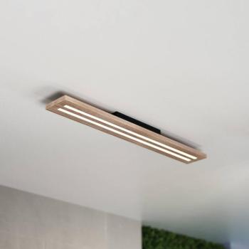 Woody LED mennyezeti lámpa, hossza 80 cm, tölgy/fekete, 3000 K kép