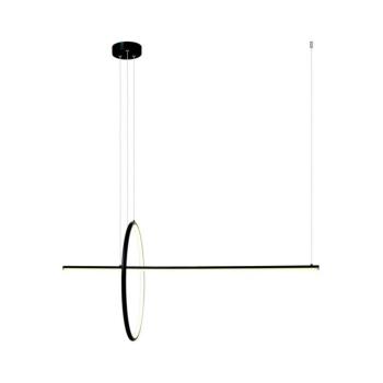 20128-as LED lógó lámpa, matt fekete, hossza 122 cm, fém, dimmelhető kép