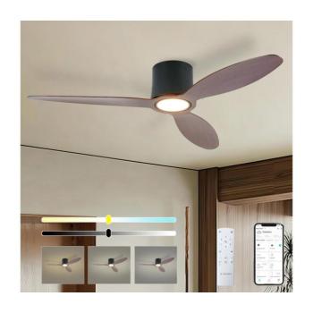 ZE - LED mennyezeti látor VENTORA LED/24W/230V Wi-Fi Tuya fekete/dió + távirányító ZEV034 kép