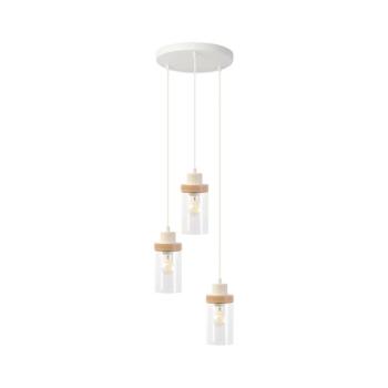 Zsinóros csillár WOODNEST 3xE27/15W/230V fenyő/krém W-KD 1015/3 SAND+TR kép