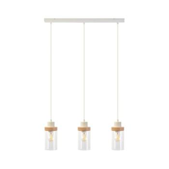 Zsinóros csillár WOODNEST 3xE27/15W/230V fenyő/krémszínű W-L 1015/3 SAND+TR kép