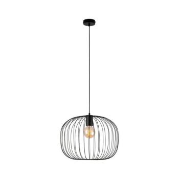 Zsinóros függőlámpa OVELLA 1xE27/15W/230V Ø46 cm fekete W-KM 1370/1 BK-B kép