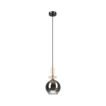 Zsinóros VELLO függőlámpa 1xE27/15W/230V fekete/füstös bézs/fekete LM-1.308/LIMON kép