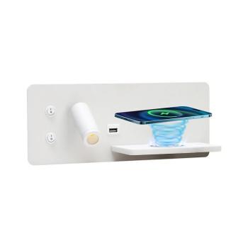 08285L-LED fali lámpa polccal, USB és vezeték nélküli töltővel, LED/3W/230 08285L kép