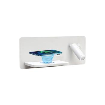 08286L-LED fali lámpa polccal, USB és vezeték nélküli töltővel, LED 3W/230 08286L kép
