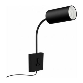 08295L - PUNTO fali lámpa USB-porttal 1xGU10/9W/230V fekete 08295L kép
