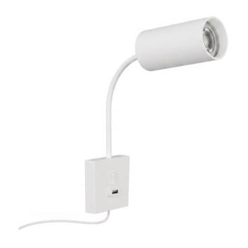 08296L - Fali lámpa USB-csatlakozóval PUNTO 1xGU10/9W/230V fehér 08296L kép