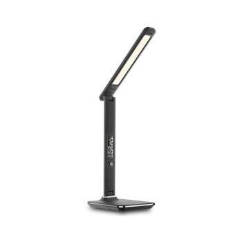 08930L - LED Szabályozható asztali lámpa kijelzővel KINGFISHER LED/9W/230V/12V fekete 08930L kép