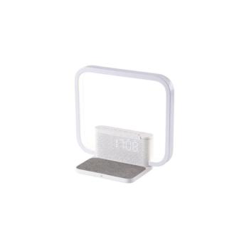 08994L - LED Dimmelhető asztali lámpa ébresztőórával és töltővel 18W/230V fehér 08994L kép
