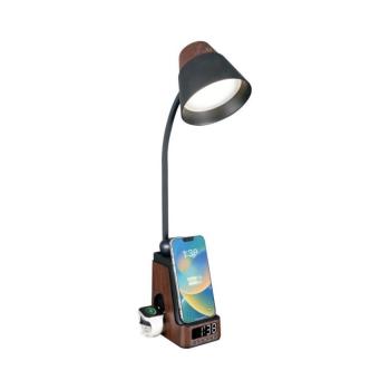 08999L - LED+CCT dimmelhető asztali lámpa vezeték nélküli QI töltővel IDEAL LED/8W/230V barna 08999L kép