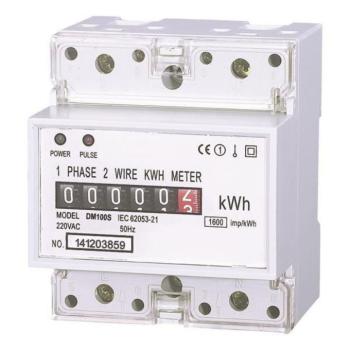 1 Fázisú mechanikus fogyasztásmérő sínre szerelhető 50A 220-240V, Eurolamp, 149297 kép