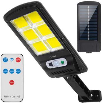 120 COB LED napelemes lámpa sötétedés érzékelővel és távirányítóval (BBV) kép