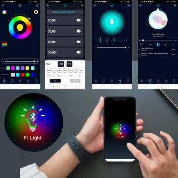 150W Okos LED reflektor – APP + BT + RGB + programozható IP66 kép