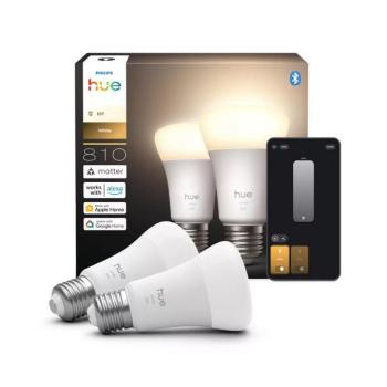 2 darabos készlet: Philips Hue WHITE dimmelhető LED-izzó, E27, 7W, 230V, 2700K 872110307256600 kép