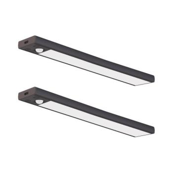 2 darabos készlet: VIRO LED újratölthető bútorvilágítás érzékelővel, 1,2 W, 800 mAh, 30 cm, CCT, fekete EKB2579 kép
