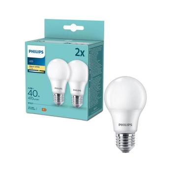 2 darabos LED izzó szett Philips A60 E27/4,9W/230V 2700K 8720169353695 kép