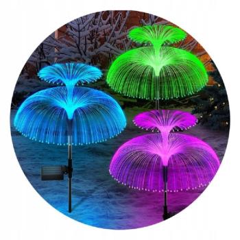 2 db-os napelemes, kültéri leszúrható lámpa szett – RGB LED medúza alakú kültéri dekor világítás (BBJH) (BBJ) (BBD) kép
