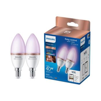 2 db-os Philips SMART RGB LED izzó szett, dimmelhető C37 E14/4,9W/230V 2200-6500K 8719514372726 kép