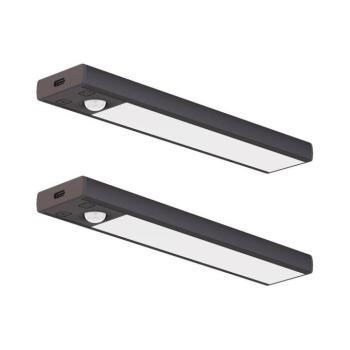 2 db-os tölthető LED bútorvilágítás érzékelővel VIRO LED, 1 W, 800 mAh, 20 cm, CCT, fekete EKB2578 kép