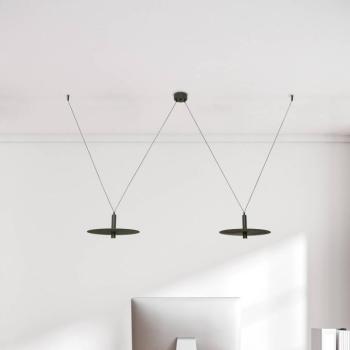 23227-es LED lógó világítás, fekete, átmérő 35 cm, 2 izzós, fém kép