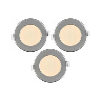 3 darabos szett LED fürdőszobai beépíthető mennyezeti lámpa, 6W, 230V, IP44, ezüstszínű 9A21965 kép