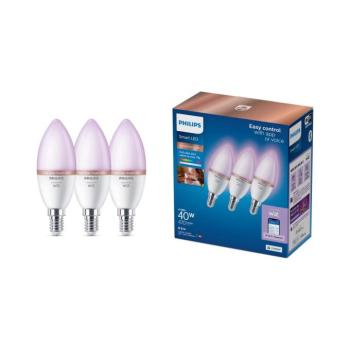 3 darabos szett RGB LED dimmelhető izzó Philips SMART C37 E14/4,9W/230V 2200-6500K 8720169210318 kép