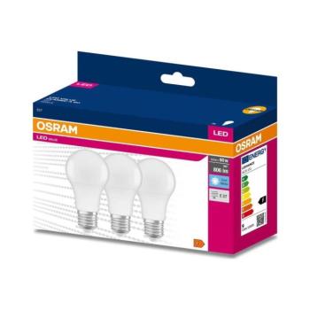 3 db-os LED izzó szett A60 E27/8,5W/230V 6500K - Osram 4058075476073 kép