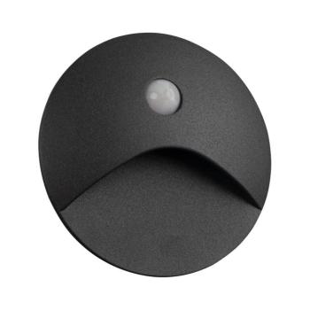39137 - EXIN LED lépcsővilágító lámpatest érzékelővel, 2,5 W/230 V, 4000 K, IP65, antracit, kerek 39137 kép