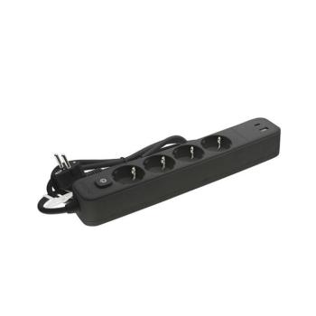 4-es földelt hálózati elosztó UNICO-4 gyerekvédelemmel 1.5m 3G1.5 kábellel kapcsolós USB fekete 8002520 VITO kép