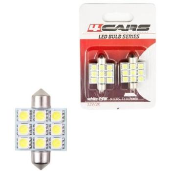 4Cars LED izzó 9LED 12V Festoon 5050SMD T11x36mm, 2db kép