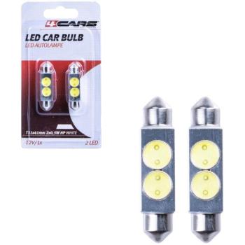 4Cars LED izzó HQ T11x41MM 2X0.5W HP white, 2 db kép