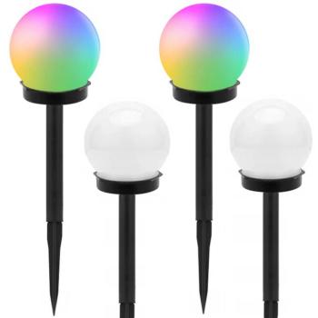 4x napelemes kerti lámpa, RGB, 10cm kép