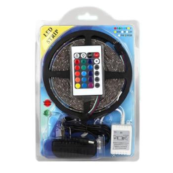 5 méter hosszú színes (RGB) LED szalag szett öntapadós hátoldallal (BBV) kép