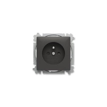 ABB 6619T-A06657 237 - Keret nélküli háztartási konnektor ZONI 250V matt fekete ABB 6619T-A06657 237 kép