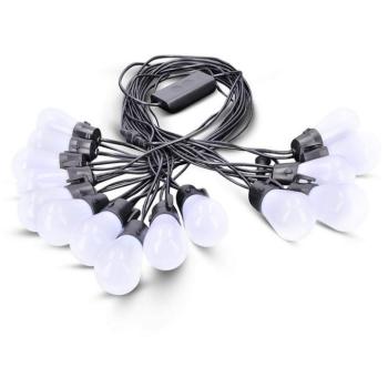 Aca Lighting Smart LED party fényfüzér, 10 W, RGB, Bluetooth, 15 izzó, 14 m + 6 m, IP44 kép