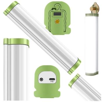 Akkus LED munkalámpa akasztóval, hideg fehér, 31 cm kép