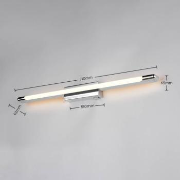 Alberto LED fali lámpa, króm, szélesség 71 cm, fém, IP44 kép