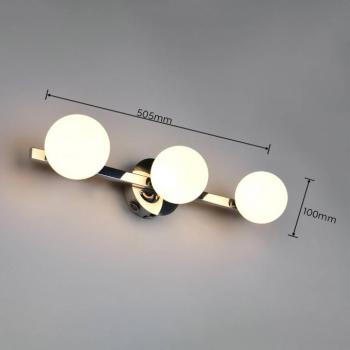 Alfio fali világítás, szélesség 50 cm, króm színű fém/üveg, IP44, 3 izzós kép