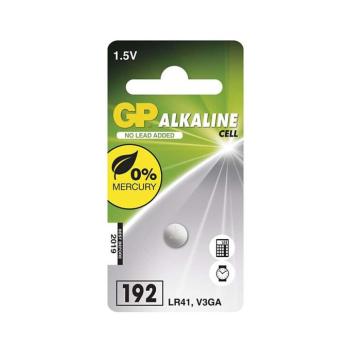 GP Ultra Plus Alkáli gombelem LR41 (192F) 1db/bliszter, 1,5V, B13921 kép