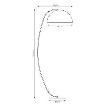 Álló lámpa Arcos, narancssárga, magasság 150 cm, fém kép