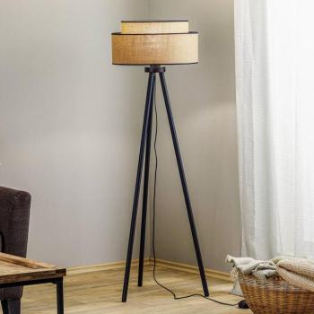 Boho álló világítás, barna/fekete, textil/fém, magasság 145 cm kép