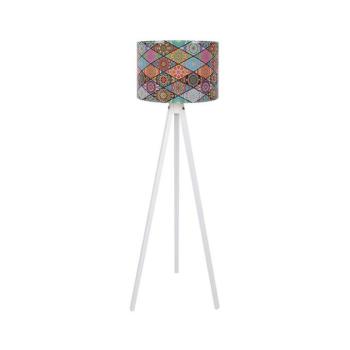 Stílusos etnikai állólámpa, 145 cm magas, MDF ház, polipropilén sapka (25 cm), E27 foglalat, CE minősítés | Tökéletes Southwestern és Mandala dekorációhoz kép