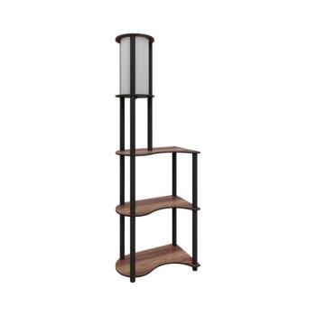 Állólámpa polcokkal 1xE27/40W/230V 140 cm fekete/barna 666PTR1108 kép