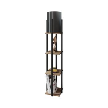 Állólámpa polcokkal NORA 1xE27/40W/230V fekete/barna 390FLH1162 kép